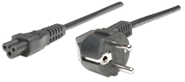 Intellinet Manhattan - Strømledning - CEE 7/7 (SCHUKO) (M) - IEC 320 EN 60320 C5 (W) - 1,8 m - støbt - Sort (371131)