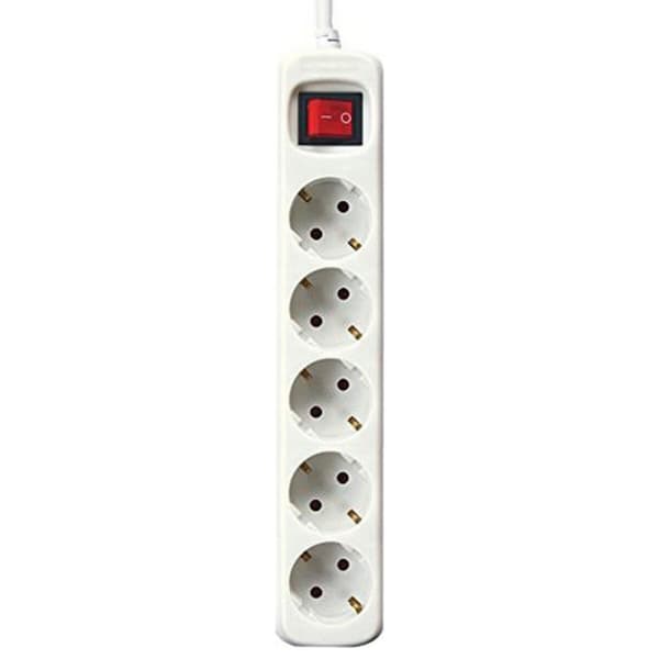 Förgreningslist 5 Tomas med Brytare Silver Electronics - 3 m