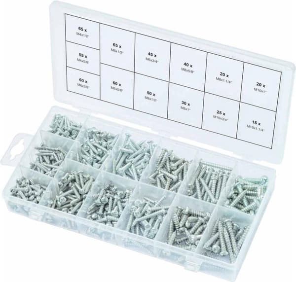 KS Tools 550-dele Pan-hovedpladeskruesæt M4x1/2"-M10x1 1/4"