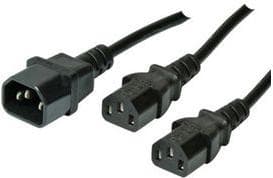Kabelstrøm 220V 2x kolde enheder IEC-C13 (stikkontakt) / kolde enheder IEC-C14 (stik) - 1,8 m *shiverpeaks basic* (BS60019)