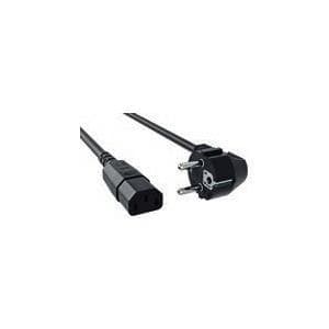 Bachmann H05VV-F 3G 1,50 mm² - strömkabel - CEE 7/7 rät vinkel mot IEC 60320 C13 - 250 V - 10 A - 2 m - formad, rund - svart