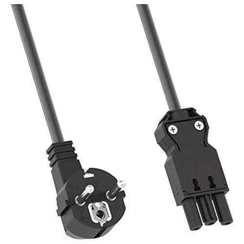 Bachmann S05VV-F 3G - strømkabel - 2-polet (M) til GST18 (W) - 2 m - retvinklet stik - sort