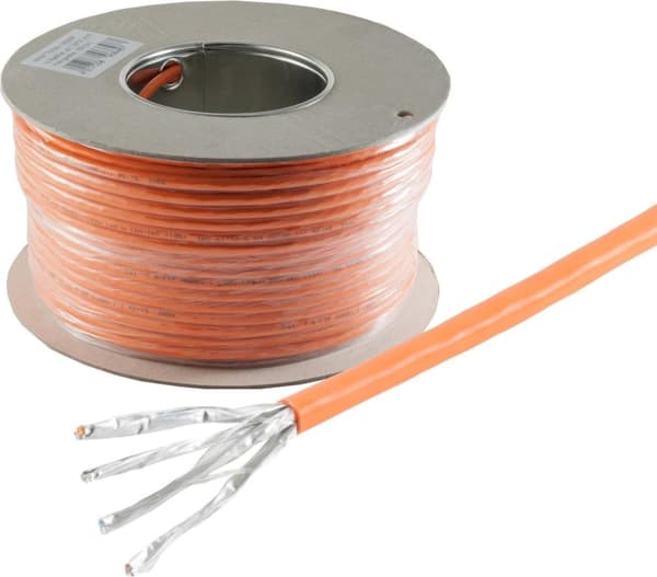 S/CONN maksimale tilslutningsmuligheder netværkskabel LAN installationskabel, Cat.7 rå kabel, S/FTP, GHMT certificering, båndbredde 600 MHz, 500m (08-