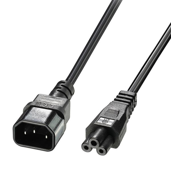 Lindy 2m IEC C14 - IEC C5 Cloverleaf virtajohto - musta