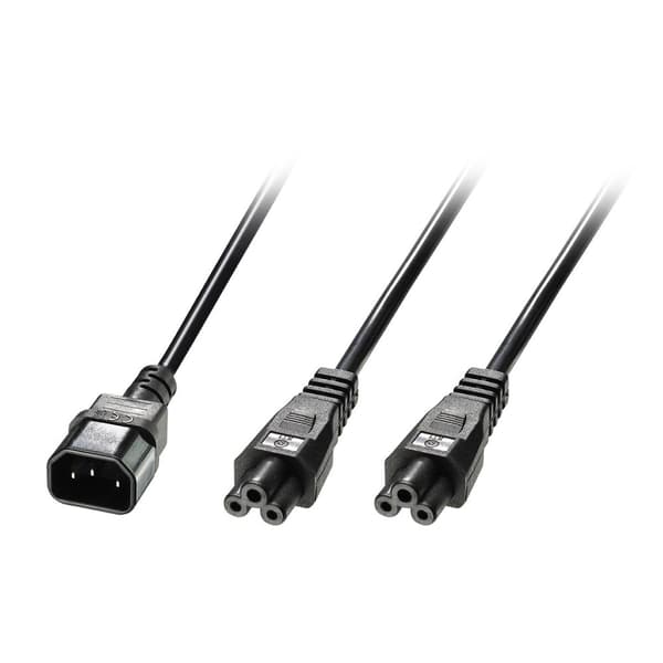 Lindy - Strømledning - IEC 60320 C14 til IEC 60320 C5 - 2,5 m - Støbt - Sort (30370)