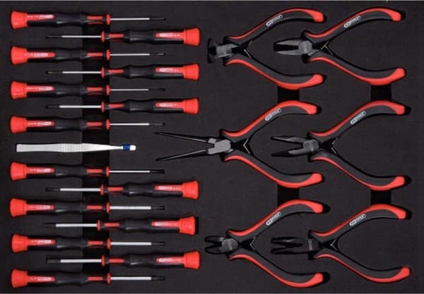 KS Tools skruetrækker værktøjssæt. tænger og pincettang (21 x)