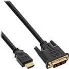 INLINE - Sovitinkaapeli - Yksi linkki - HDMI männlich zu DVI-D männlich - 2 m - abgeschirmt - Schwarz - 1080p-Unterstützung (Packung mit 30)