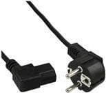 InLine - Strømkabel - CEE 7/7 (M) Vinklet til IEC 60320 C13 Venstrevinklet - 1,0m - Sort (pakke med 45) (B-16752N)