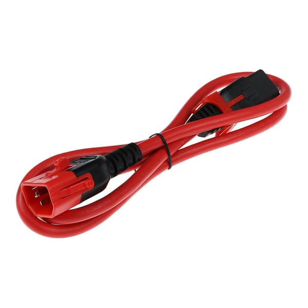 ACT strømkabel C13 - C14 Dual IEC LOCK rød 2 m (AK5514)
