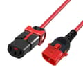 Miniatyrbillede 1 af 2: ACT strømkabel C13 - C14 Dual IEC LOCK rød 2 m (AK5514)