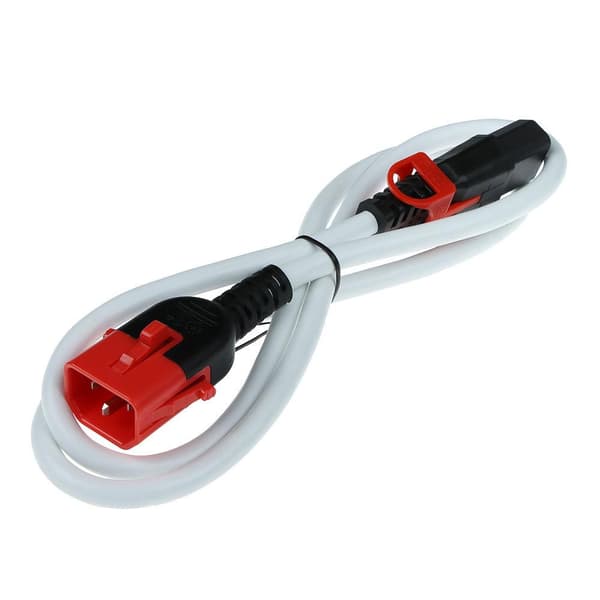 ACT Powercord C13 - C14 Dual IEC LOCK hvid 1,5 m (AK5508)