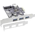 Pikkukuva 3 / 4: InLine 76662C -liitäntäkortti, 3x+1x USB 3.0, PCIe, SATA-virtaliittimellä, sis. matalaprofiilinen paikkapidike