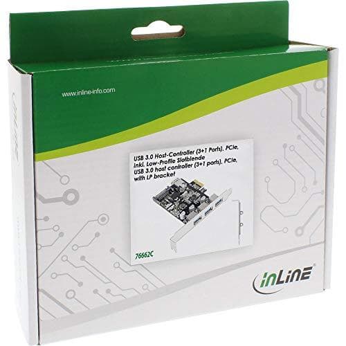 InLine 76662C -liitäntäkortti, 3x+1x USB 3.0, PCIe, SATA-virtaliittimellä, sis. matalaprofiilinen paikkapidike