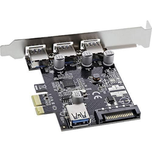 InLine 76662C -liitäntäkortti, 3x+1x USB 3.0, PCIe, SATA-virtaliittimellä, sis. matalaprofiilinen paikkapidike