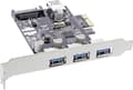 Pikkukuva 1 / 4: InLine 76662C -liitäntäkortti, 3x+1x USB 3.0, PCIe, SATA-virtaliittimellä, sis. matalaprofiilinen paikkapidike