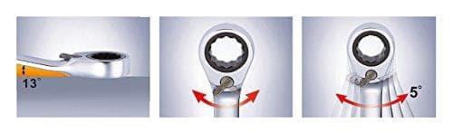 KS TOOLS DUO GEARplus kombinationsnøgle, åben skraldefunktion 17 mm, omskiftelig (503.5917)