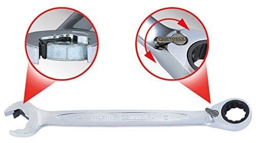 KS TOOLS DUO GEARplus kombinationsnøgle, åben skraldefunktion 17 mm, omskiftelig (503.5917)