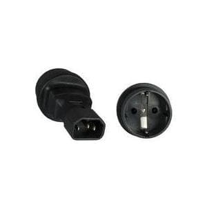 MicroConnect - Adapter til strømstik - IEC 60320 C14 til CEE 7/7 (F) - Sort