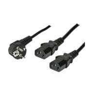shiverpeaks Type F/2 x C13 1,8m 1,8m Strømstik Type F 2 x C13 Kobling Sort (BS60018)