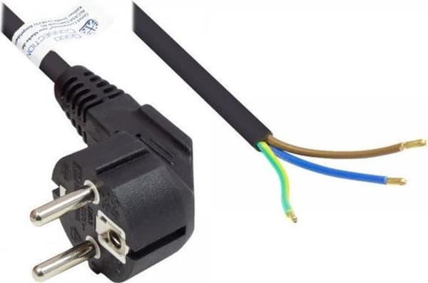 Alcasa P0185-S050 strømledning Sort 5 m Netstik type E+F