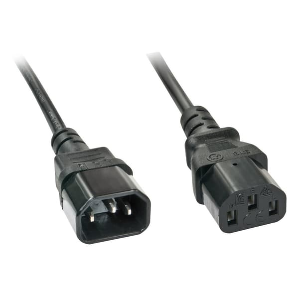 Lindy - Virtajohto - IEC 320 EN 60320 C13 (M) - IEC 320 EN 60320 C14 (L) - 2,0 m - Musta (30333)