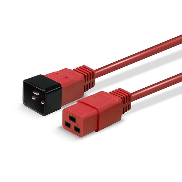 LINDY 30124" IEC C19 - IEC C20 jatkovirtajohto, 2 m punainen