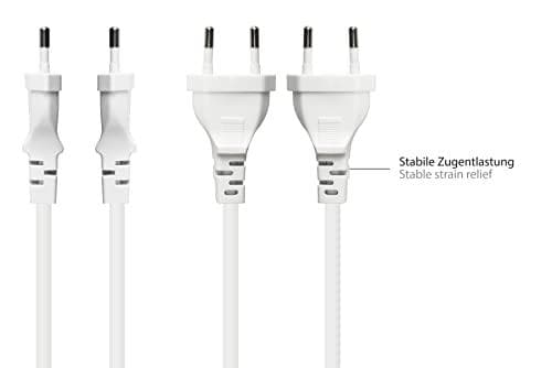 Gode forbindelser Euro Extension - 1m - Euro-stik Type C (lige) til Euro-stik (lige) - COPPER CONDUCTORS CU - Kernesektion: 0,75 mm² - Strømkabelforlæ