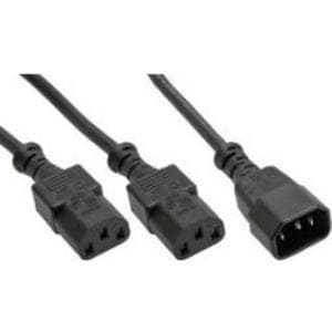 InLine Y-kabel - Strømfordeler - IEC 60320 C14 til IEC 60320 C13 - 5,0m - Sort - Tyskland (16657L)