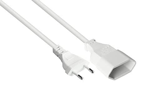 Gode forbindelser Euro-forlænger - 50 cm - Euro-stik type C (lige) til Euro-stik (lige) - COPPER CONDUCTOR CU - Ledningstværsnit: 0,75 mm² - Strømkabe