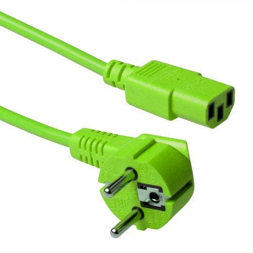 ACT Schuko - C13, 3,0 m virtajohto Vihreä 3 m C13 pistoke
