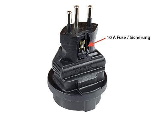 Virtalähde Sveitsin verkkopistoke (SEV1011, suora) suojakoskettimeen F, SEV, musta, Good Connections® (PA-6002S)