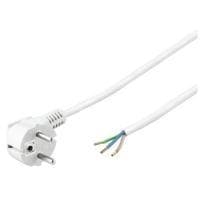 Wentronic Goobay beskyttelseskontaktkabel vinklet til montering, 5 m, hvid - type F (type F, CEE 7/7) > løse kabelender (93313)