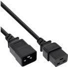 INLINE - Forlængerledning til strømforsyning - IEC 60320 C20 til IEC 60320 C19 - 16 A - 50 cm - Sort
