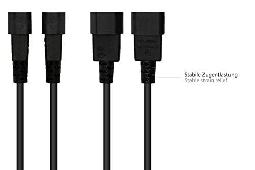 Gode forbindelser IEC Extension - 3 m - C14 (lige) til C5 (lige) - 1,00 mm² - Sort