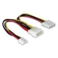 Delock Y-Cable Power Molex 4-pin han > Molex 4-pin hun + 3½ FDD (82111)