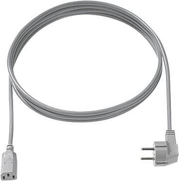 Bachmann H05VV-F 3G 0,75 mm² - virtajohto - IEC 60320 C13 suoraan CEE 7/7 (M) kulmikas - 250 V - 10 A - 2 m - muotoiltu - harmaa
