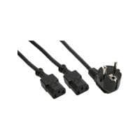 INLINE – Verkkojakaja – CEE 7/7 (SCHUKO) (M) – IEC 320 EN 60320 C13 – 1,8 m – Musta (16653)