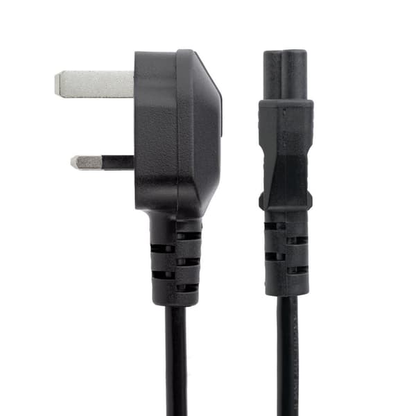 StarTech.com kannettavan tietokoneen virtajohdon 3 paikka Iso-Britannialle - BS-1363 - C5 Clover Leaf - Virtajohto (250 VAC) - BS 1363 (M) - IEC 320 E