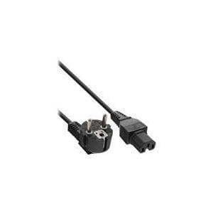 InLine 16810 netledning, vinklet jordkontakt til lige C15 varmt apparatstik, sort, 1,8m
