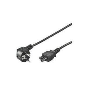 Wentronic Goobay strømledning (jordkontakt) vinklet, 1,8 m, sort - type F (type F, CEE 7/7) 90° > enhedsstik C5 (68004)