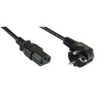InLine - Strømledning - CEE 7/7 (SCHUKO) (M) - IEC 320 EN 60320 C13 (W) - 2,5 m - 90 graders stik - Sort (16653A)