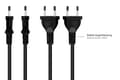 Pikkukuva 3 / 4: Hyvät liitännät Eurojatko - 50 cm - Europistoke tyyppi C (suora) Euro-liittimeen (suora) - KUPARIJOHDIN CU - Johdon poikkipinta: 0,75 mm² - Virtajohdo