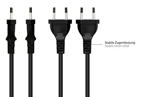 Hyvät liitännät Eurojatko - 50 cm - Europistoke tyyppi C (suora) Euro-liittimeen (suora) - KUPARIJOHDIN CU - Johdon poikkipinta: 0,75 mm² - Virtajohdo