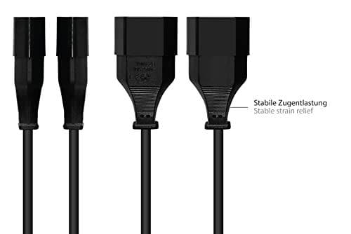 Hyvät liitännät Eurojatko - 50 cm - Europistoke tyyppi C (suora) Euro-liittimeen (suora) - KUPARIJOHDIN CU - Johdon poikkipinta: 0,75 mm² - Virtajohdo