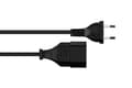 Pikkukuva 2 / 4: Hyvät liitännät Eurojatko - 50 cm - Europistoke tyyppi C (suora) Euro-liittimeen (suora) - KUPARIJOHDIN CU - Johdon poikkipinta: 0,75 mm² - Virtajohdo