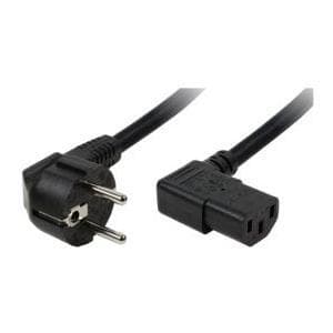 Logilink 2direct - strømkabel (250 VAC) - CEE 7/7 (SCHUKO) (M) - IEC 320 EN 60320 C13 (W) - 2 m - 90 graders stik - sort (CP103)