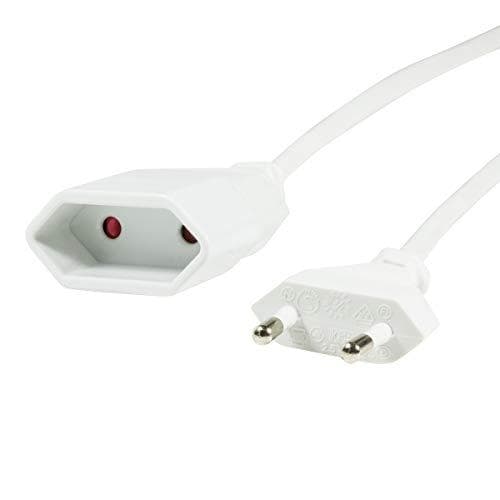 LogiLink - Strömförsörjningskabel - Eurokontakt (M) till Eurokontakt (W) - 1 m - vit