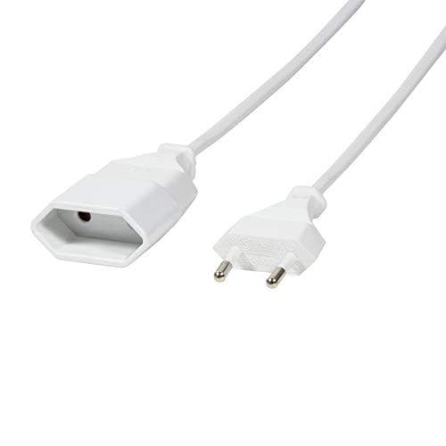 LogiLink - Strömförsörjningskabel - Eurokontakt (M) till Eurokontakt (W) - 1 m - vit