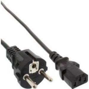 InLine - Strømledning - CEE 7/7 (M) Lige til IEC 60320 C13 - 50 cm - Støbt - Sort (16651H)