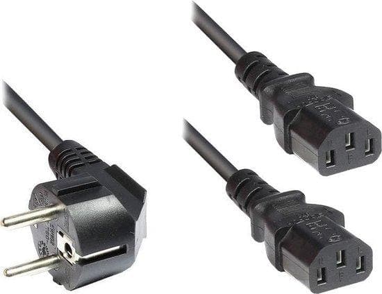Y-virtajohto, 1 x Schuko-pistoke 2 x IEC-pistorasiaan, tyyppi F - C13, 1,8 m, Good Connections® (1500-YS)
